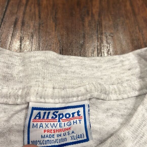 VTG single stitched Allsport tag XL Brown trout Heather grey tee no flaws EUC - Picture 4 of 9